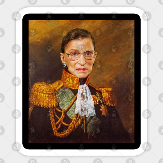 Ruth Bader Gunsburg Retro Portrait Sticker by UselessRob